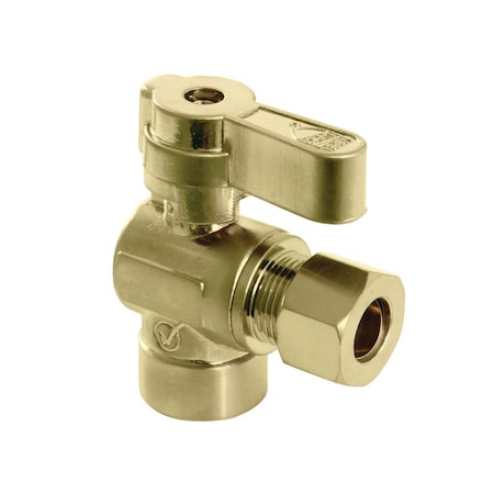 Kingston Brass KF4320BB 1/2" Sweat x 3/8" OD Comp Angle Stop Valve, Brushed Brass KF4320BB